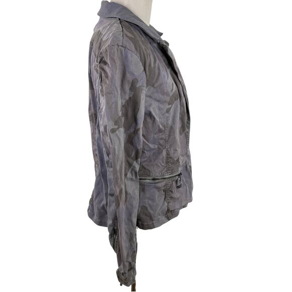 Marrekech Anthropologie Blue Camo Camouflage Jacket Size Large - Picture 6 of 8